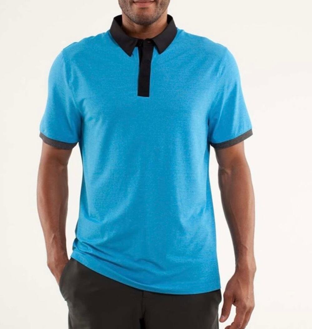 Lululemon Precision Polo Shirt Beach Blanket Blue Size XXL